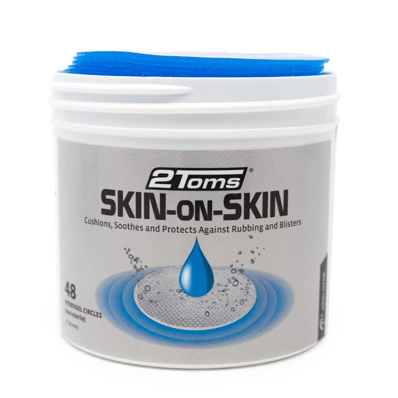 2Toms Skin-On-Skin Hydrogel Circles for Blisters, Chafing, Stings, Irritations, and Skin Pain Relief, 48 3-Inch Circles - Image 1